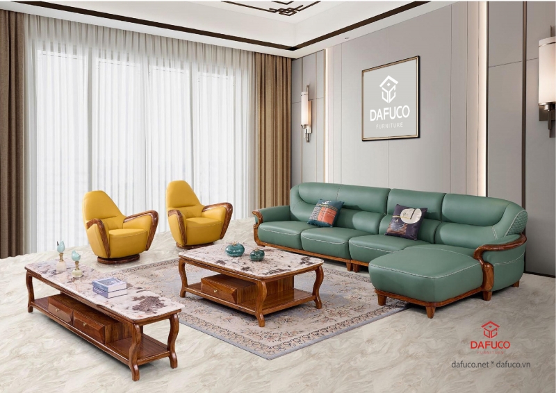 Sofa gỗ mun vàng tự nhiên